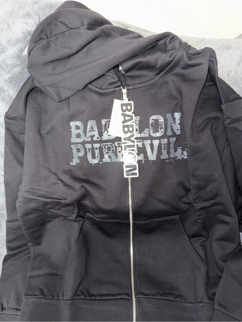 Black Zip-Front Hoodie - Men's